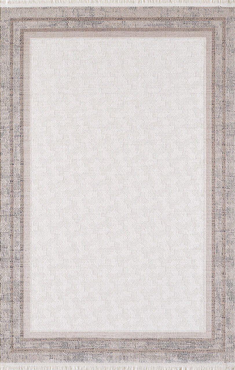 Artemis Halı Romantik 2425A Krem Bej Akrilik Modern Çerçeveli Halı