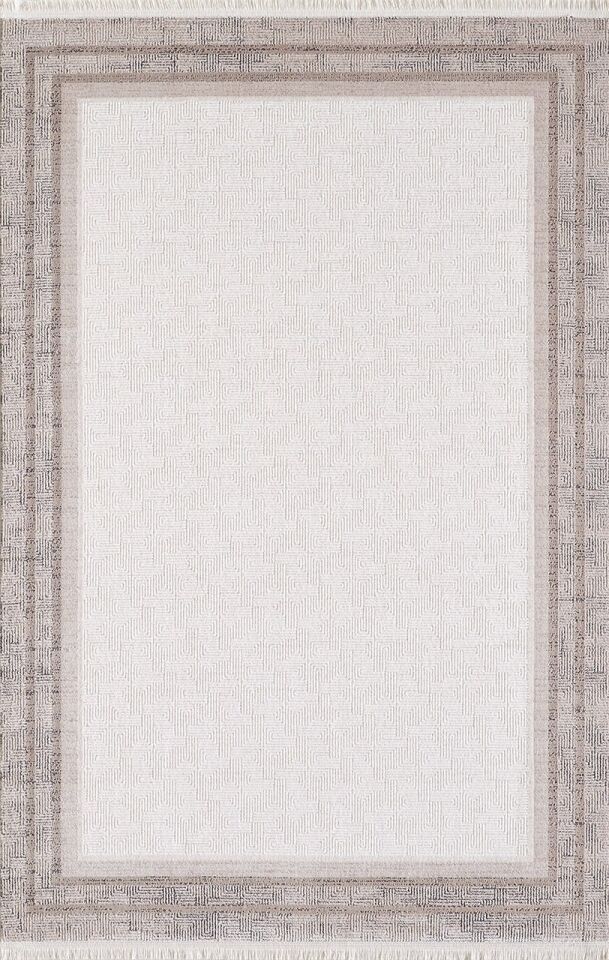 Artemis Halı Romantik 2425A Krem Bej Akrilik Modern Çerçeveli Halı