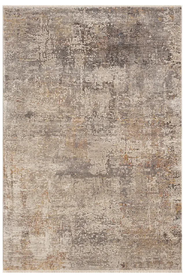 Seyran Halı Asır 252 Bej Polyester Modern Şık Yumuşak Dokulu Saçaklı Halı