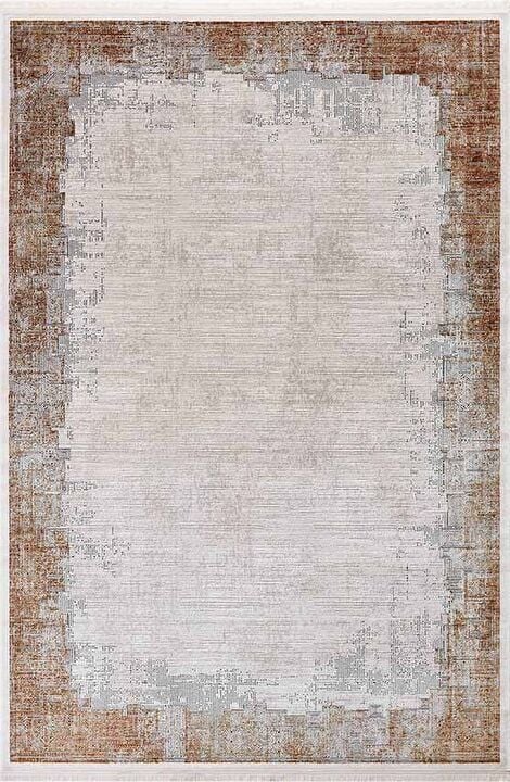 Gümüşsuyu Halı Black & Brown 15468 Bakır Doğal İplik Çerçeveli Dokuma Taban Halı