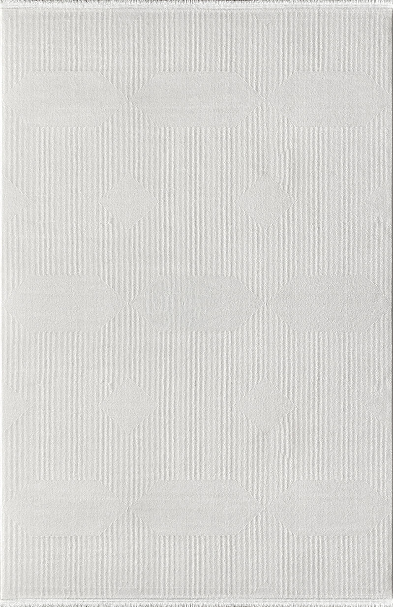 Royal Halı Arles  FJ01A Beyaz Krem Akrilik Yumuşak Dokulu Modern Çizgili Halı