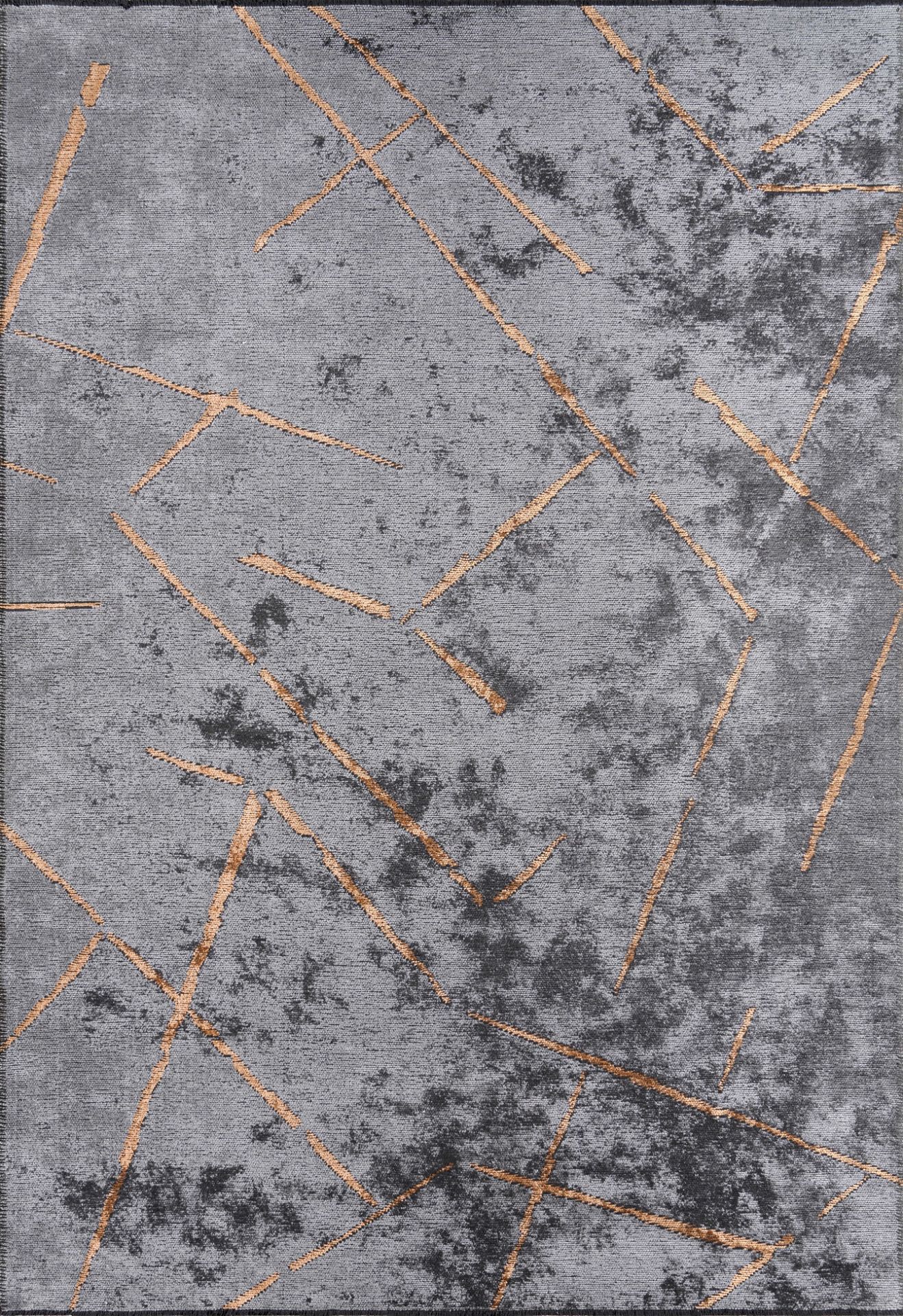 Pierre Cardin Halı Azur UZ02C Gri Turuncu Pamuk Akrilik Yumuşak Dokulu Modern Kilim Halı