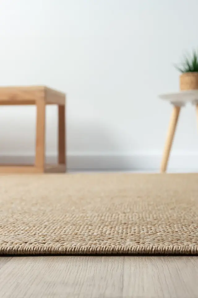 Seyran Halı Bombay 665 Bej Kolay Temizlenen Hav Toz Vermez Hasır Dokulu Balık Sırtı Sisal Halı