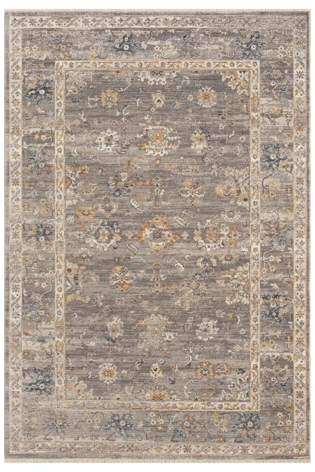 Seyran Halı Asır 254 Gri Polyester Modern Şık Yumuşak Dokulu Saçaklı Halı