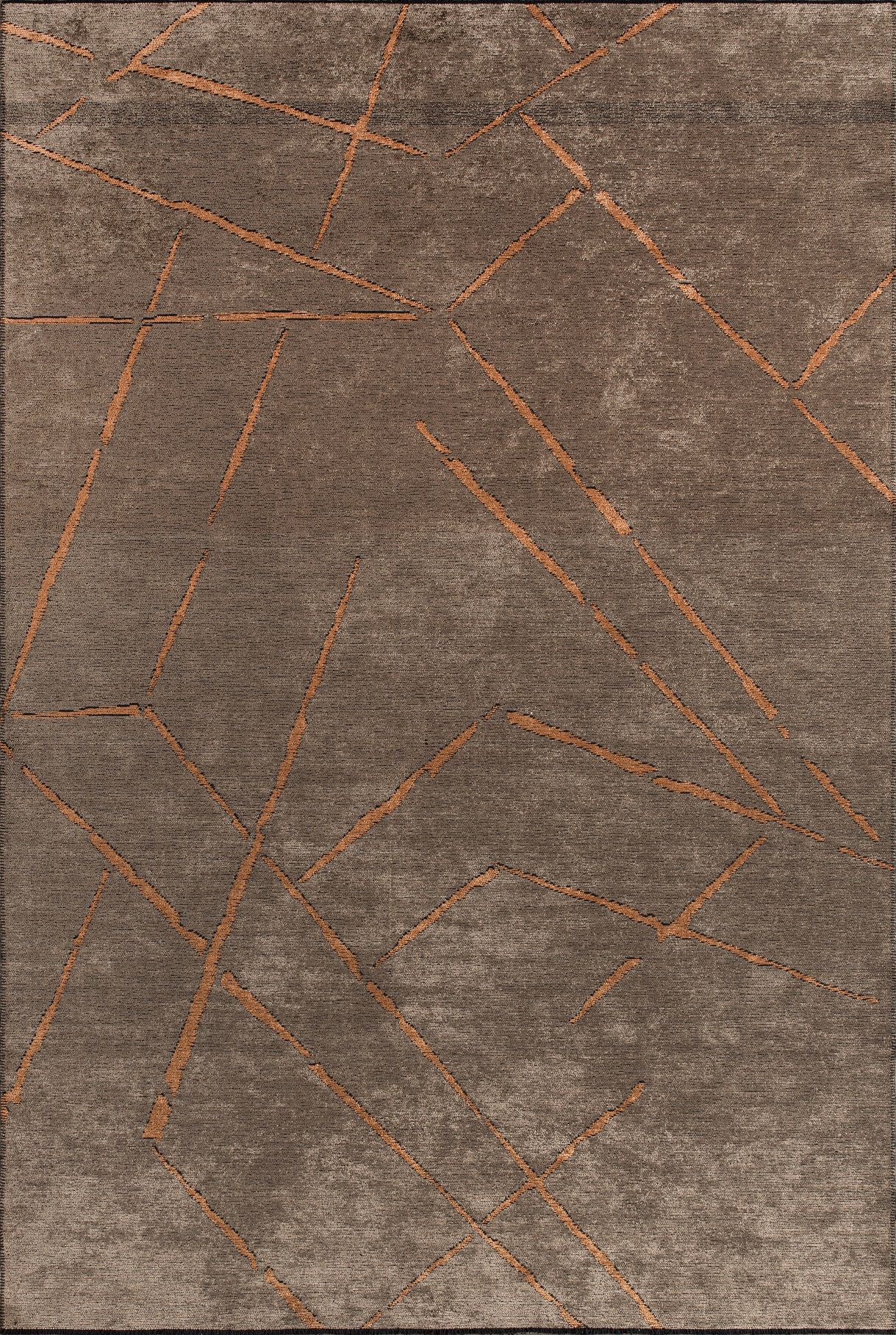 Pierre Cardin Halı Azur UZ02D Kahve Pamuk Akrilik Yumuşak Dokulu Modern Kilim Halı