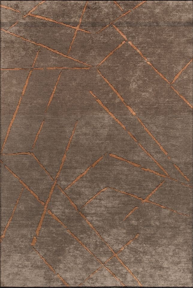 Pierre Cardin Halı Azur UZ02D Kahve Pamuk Akrilik Yumuşak Dokulu Modern Kilim Halı