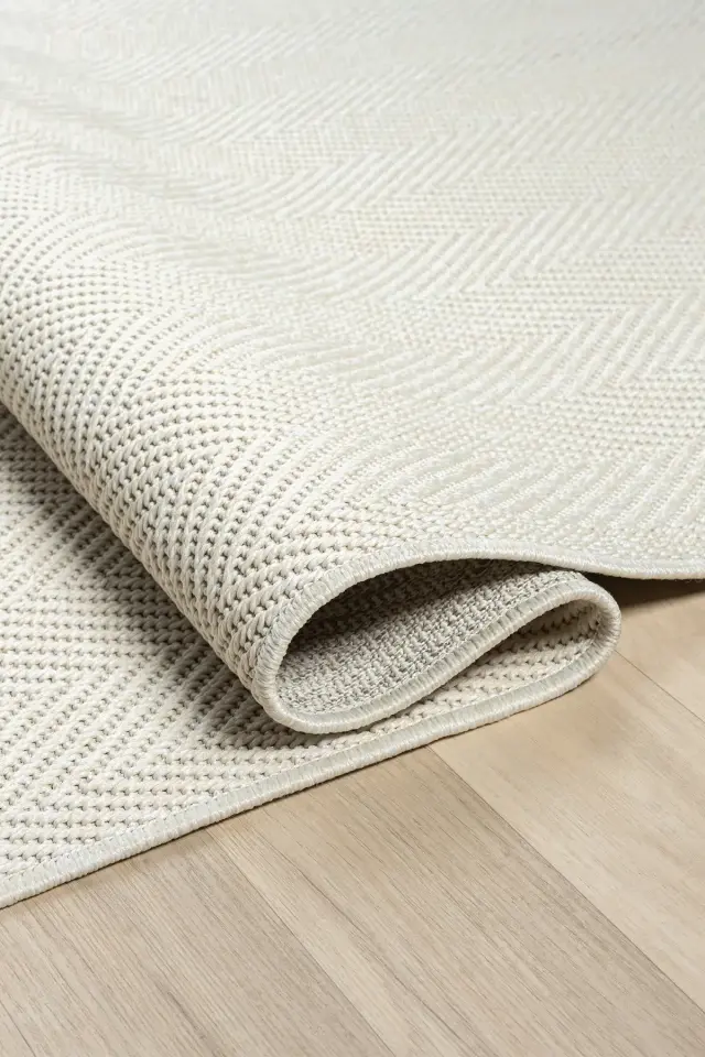 Seyran Halı Bombay 665 Krem Kolay Temizlenen Hav Toz Vermez Hasır Dokulu Balık Sırtı Sisal Halı