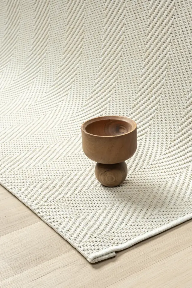 Seyran Halı Bombay 665 Krem Kolay Temizlenen Hav Toz Vermez Hasır Dokulu Balık Sırtı Sisal Halı