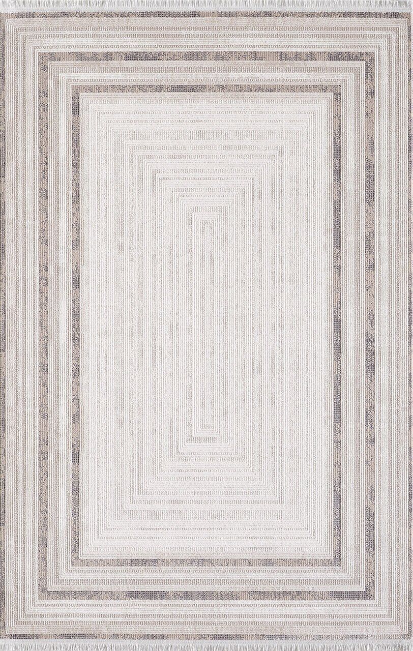 Artemis Halı Romantik 2432A Krem Bej Akrilik Modern Çerçeveli Halı