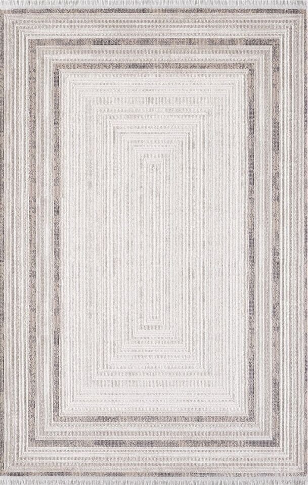 Artemis Halı Romantik 2432A Krem Bej Akrilik Modern Çerçeveli Halı