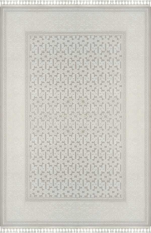 Sanat Halı Delüks 3853 Gri Akrilik Polyester Yüksek Kalite Modern Halı