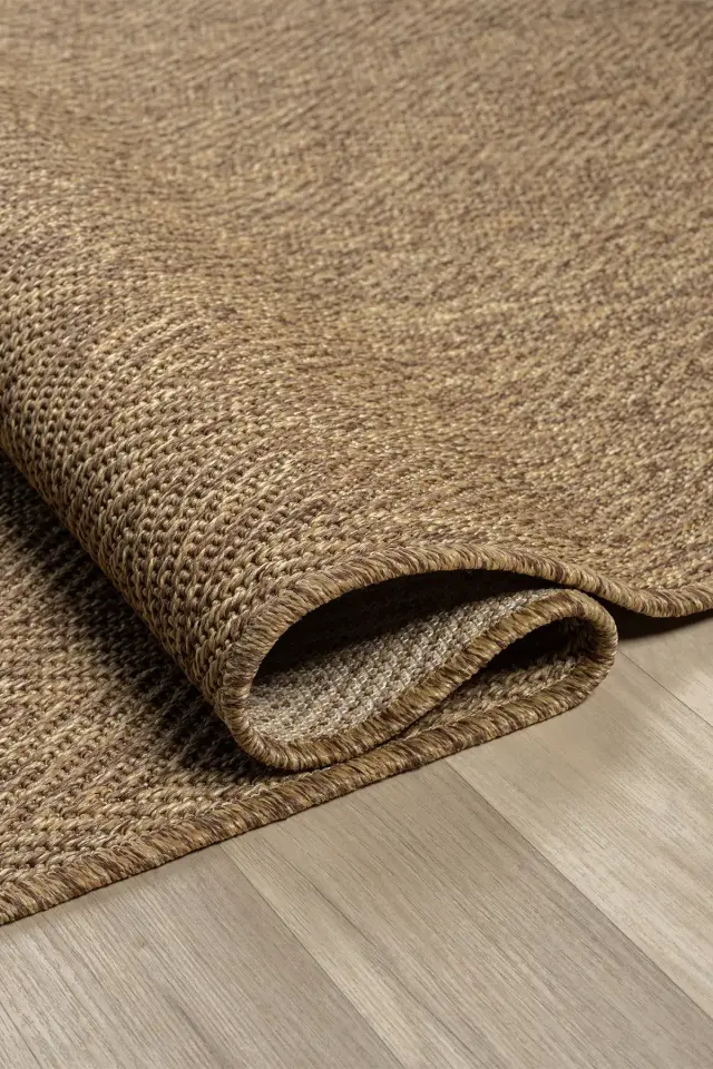 Seyran Halı Bombay 665 Kahve Kolay Temizlenen Hav Toz Vermez Hasır Dokulu Balık Sırtı Sisal Halı