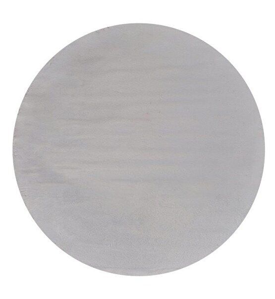 eHalıcım Pisa P15314 Gri Yumuşak Tüylü Yuvarlak Post