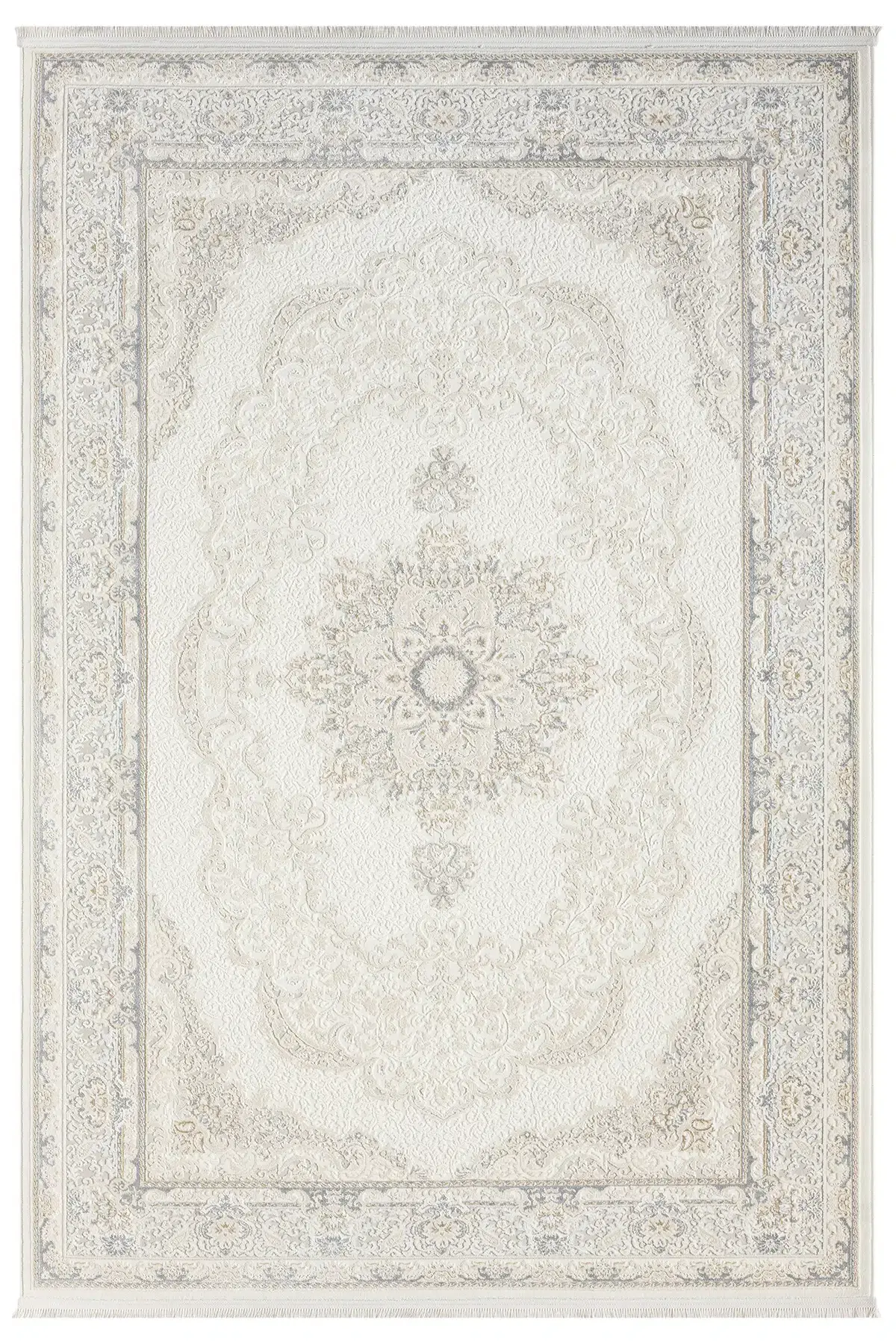 Seyran Halı Smart 12002 Gri Yumuşak Dokulu Çerçeveli Klasik Şık Halı