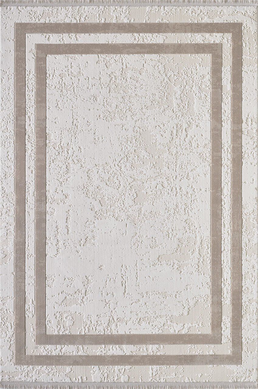 Artemis Halı Murano 1361A Krem Bej Akrilik Çerçeveli Yumuşak Dokulu Oturma Odası Halısı