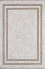 Artemis Halı Murano 1361A Krem Bej Akrilik Çerçeveli Yumuşak Dokulu Oturma Odası Halısı