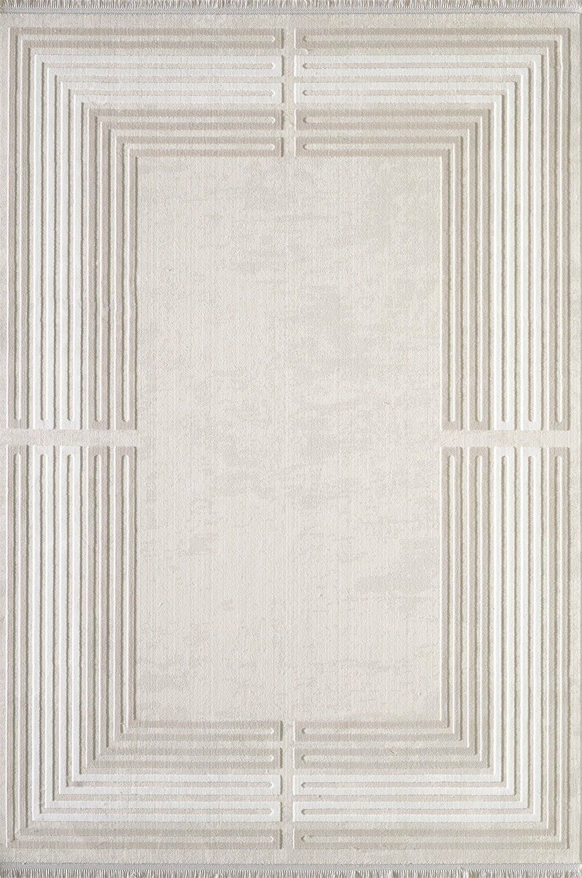 Artemis Halı Murano 1362A Bej Akrilik Çerçeveli Yumuşak Dokulu Oturma Odası Halısı