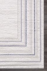 Artemis Halı Romantik 2434B Gri Mavi Akrilik Modern Çerçeveli Halı