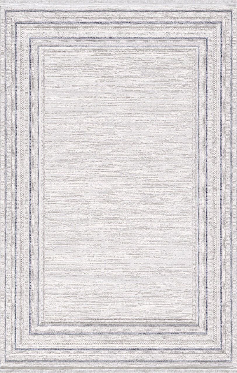 Artemis Halı Romantik 2434B Gri Mavi Akrilik Modern Çerçeveli Halı