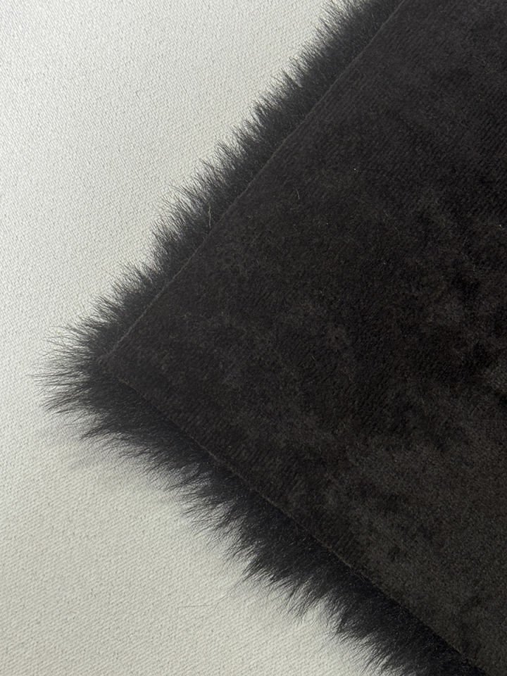 eHalıcım Pisa P15314 Siyah Yumuşak Tüylü Dikdörtgen Post