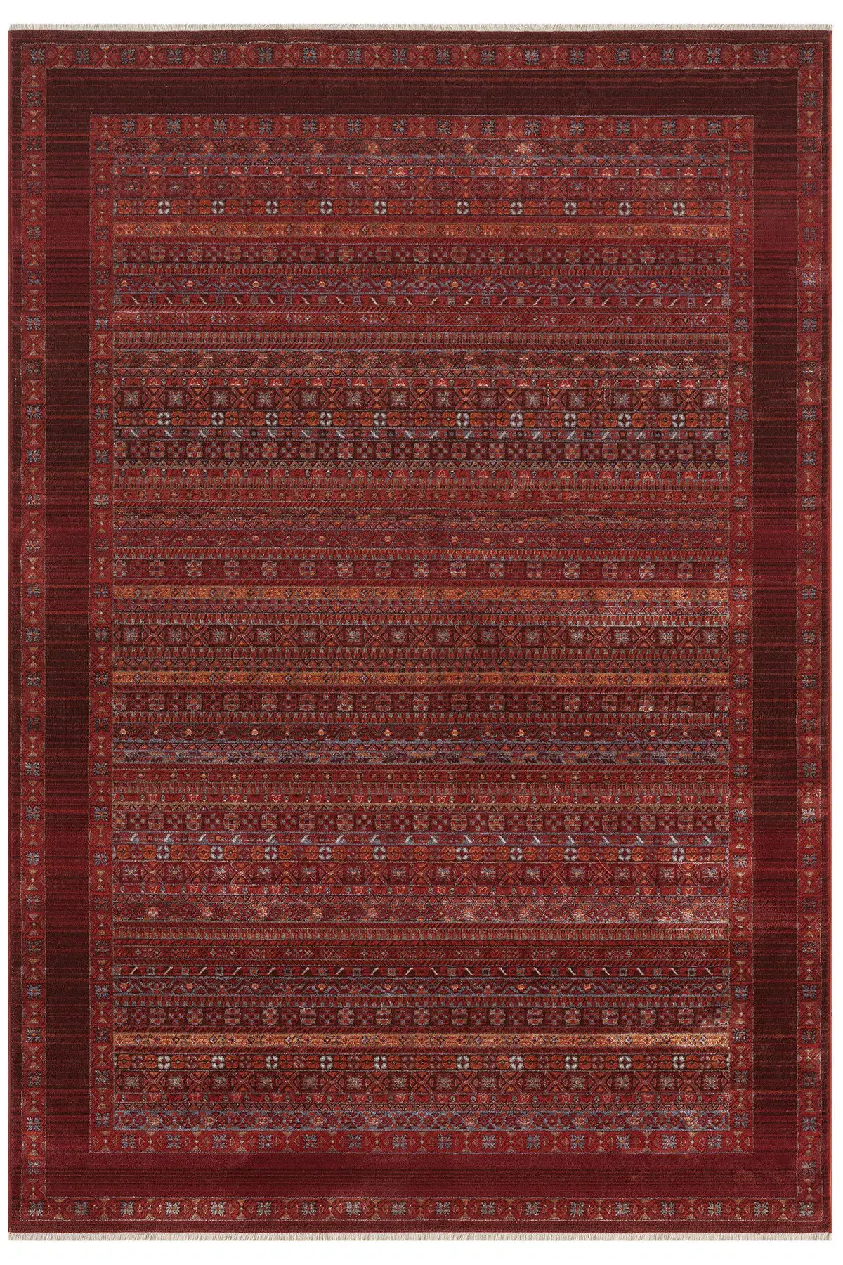 Seyran Halı Asır 259 Bordo Polyester Modern Şık Yumuşak Dokulu Saçaklı Halı
