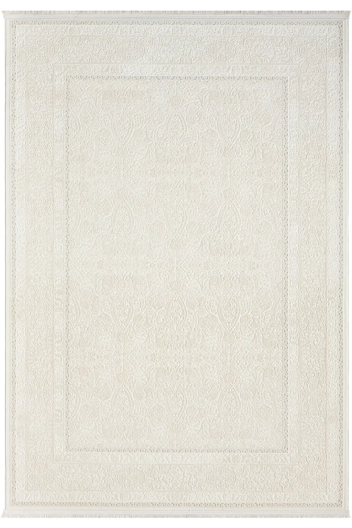 Seyran Halı Smart 12005 Bej Yumuşak Dokulu Çerçeveli Klasik Şık Halı