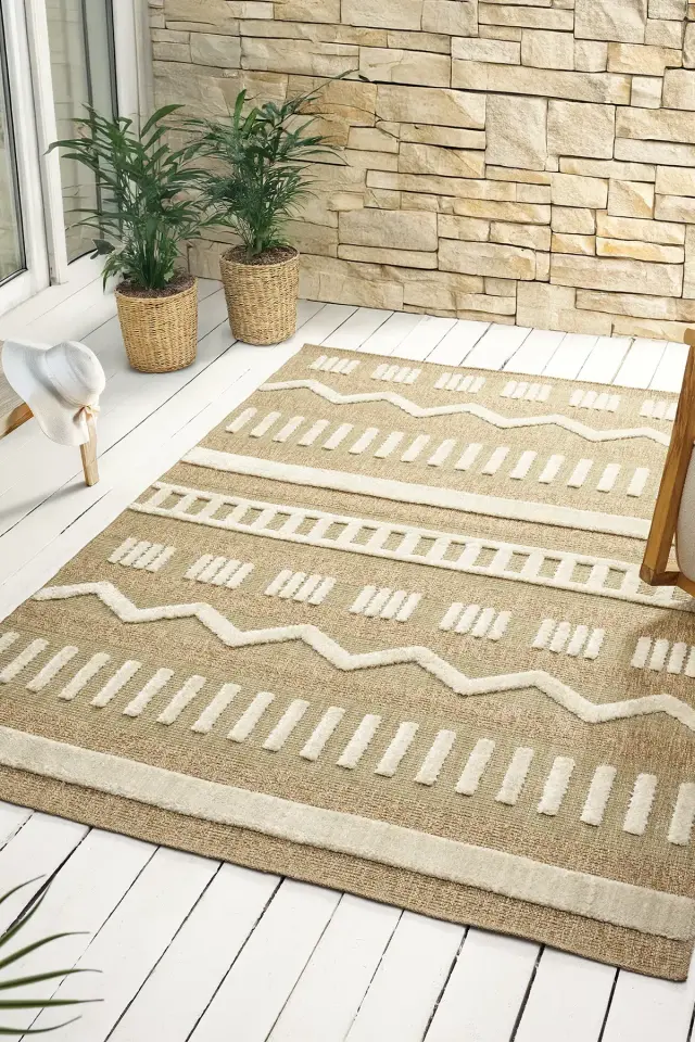 Seyran Halı Marakeş 676 Yeşil Kolay Temizlenen Hav Toz Vermez Etnik Halı