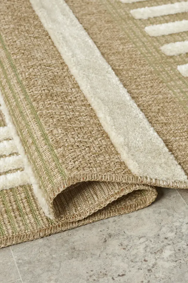 Seyran Halı Marakeş 676 Yeşil Kolay Temizlenen Hav Toz Vermez Etnik Halı