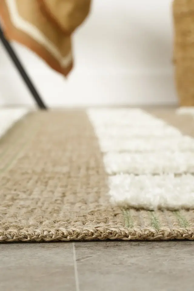 Seyran Halı Marakeş 676 Yeşil Kolay Temizlenen Hav Toz Vermez Etnik Halı