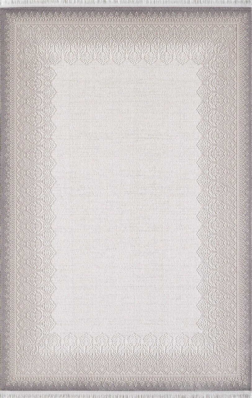 Artemis Halı Romantik 2435A Gri Bej Akrilik Modern Çerçeveli Halı