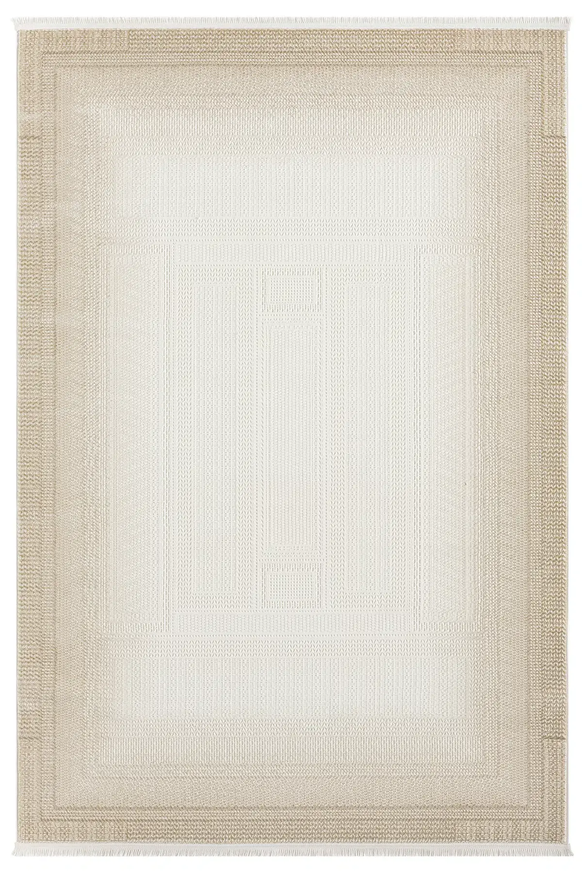 Seyran Halı Smart 12006 Bej Yumuşak Dokulu Çerçeveli Modern Şık Halı