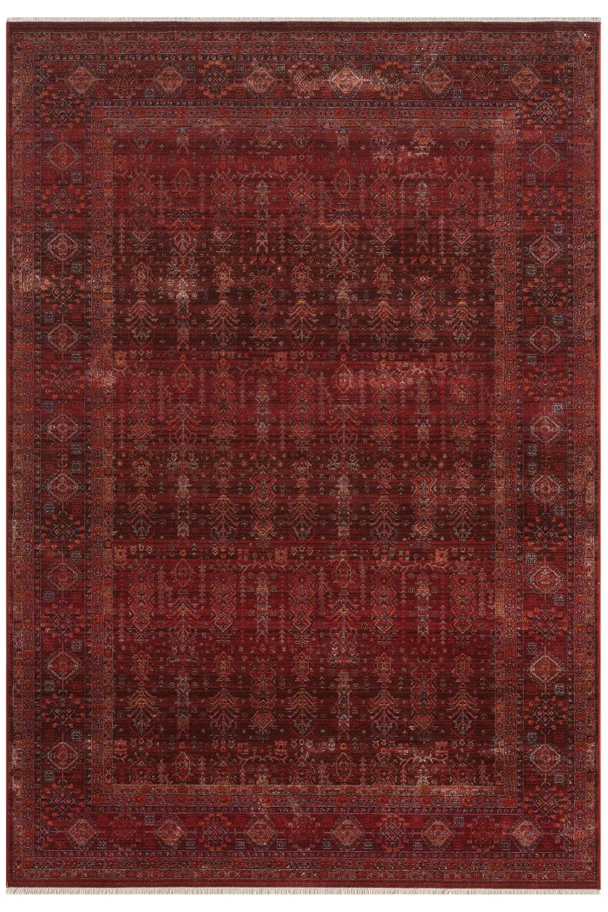 Seyran Halı Asır 260 Bordo Polyester Modern Şık Yumuşak Dokulu Saçaklı Halı