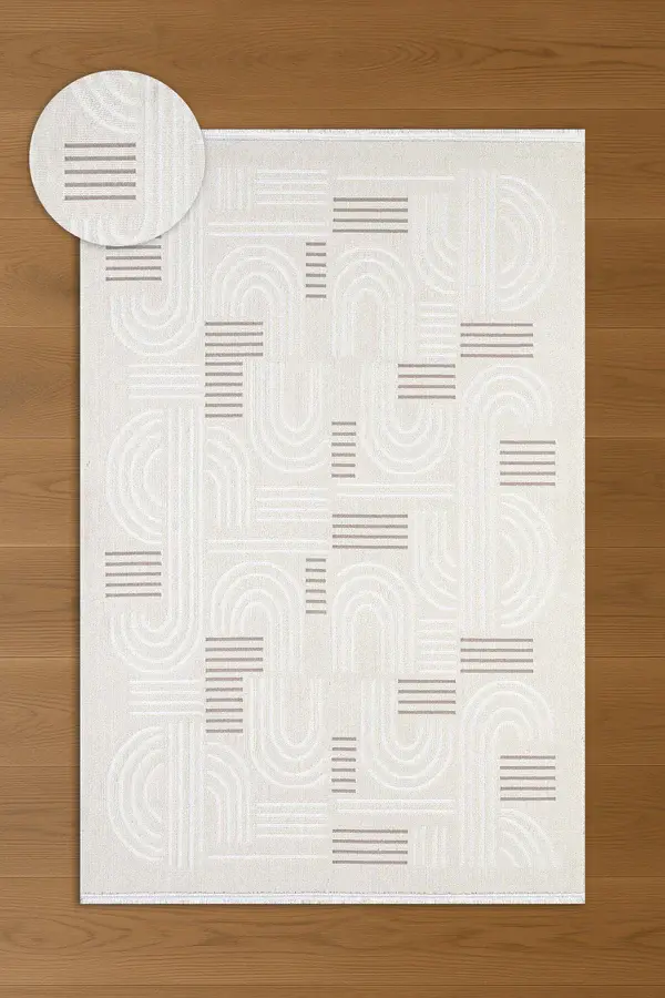 Atlas Halı Veranda RU06A Krem Bej Yumuşak Dokulu Makine Dokuması Üst Kalite Halı