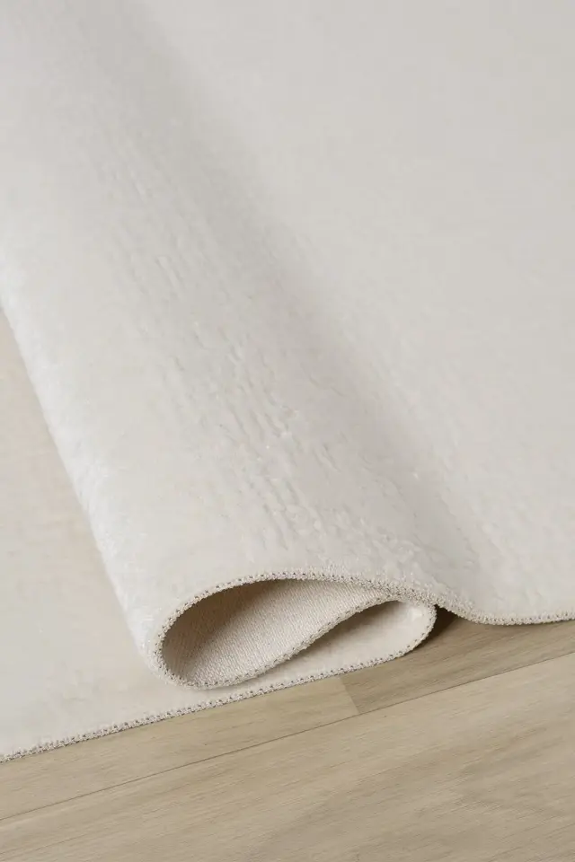 Seyran Halı İmaj 8080 Beyaz Akrilik Modern Saçaklı Dokuma Taban Halı