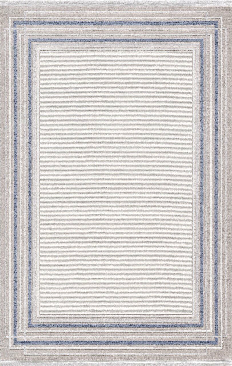 Artemis Halı Romantik 2441B Gri Mavi Akrilik Modern Çerçeveli Halı