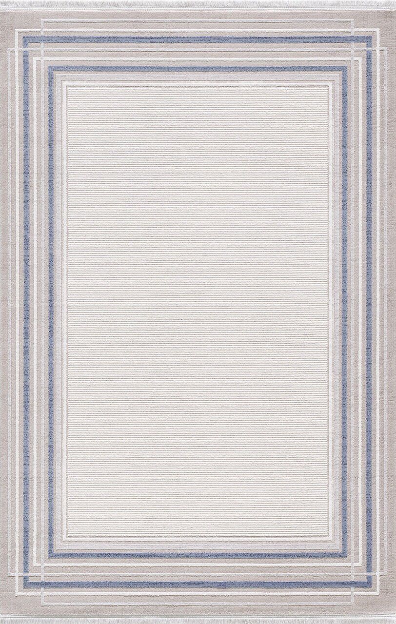 Artemis Halı Romantik 2441B Gri Mavi Akrilik Modern Çerçeveli Halı