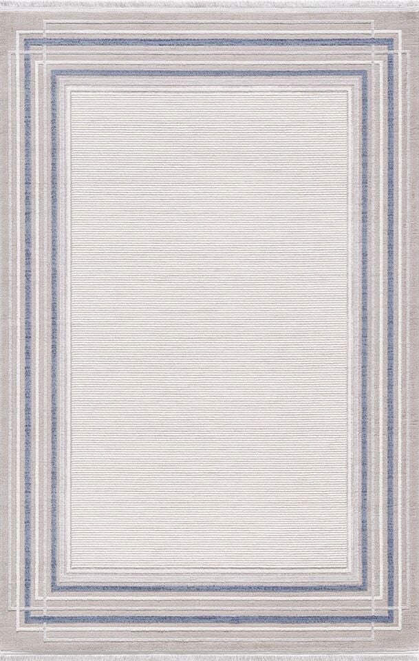 Artemis Halı Romantik 2441B Gri Mavi Akrilik Modern Çerçeveli Halı
