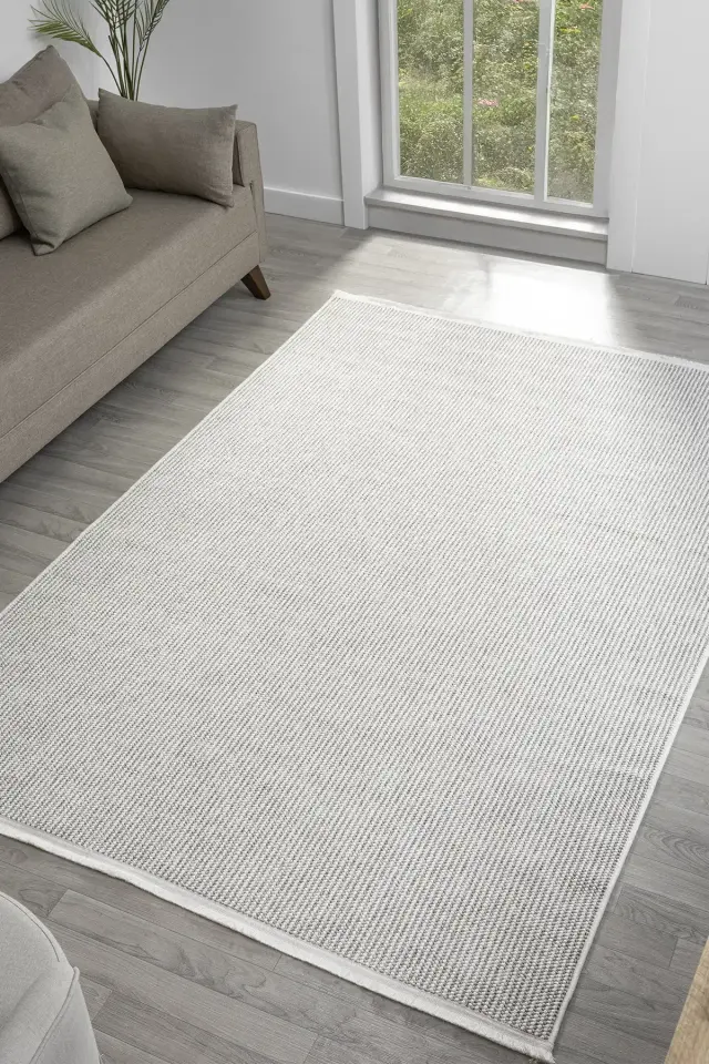 Seyran Halı Step 360 Krem Gri Yüksek Kaliteli Yumuşak Dokulu Modern Halı