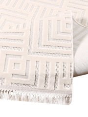 Nexus Halı Torino 1005A Beyaz Polyester Sisal İplik Saçaklı Modern Şık Dokuma Taban Halı