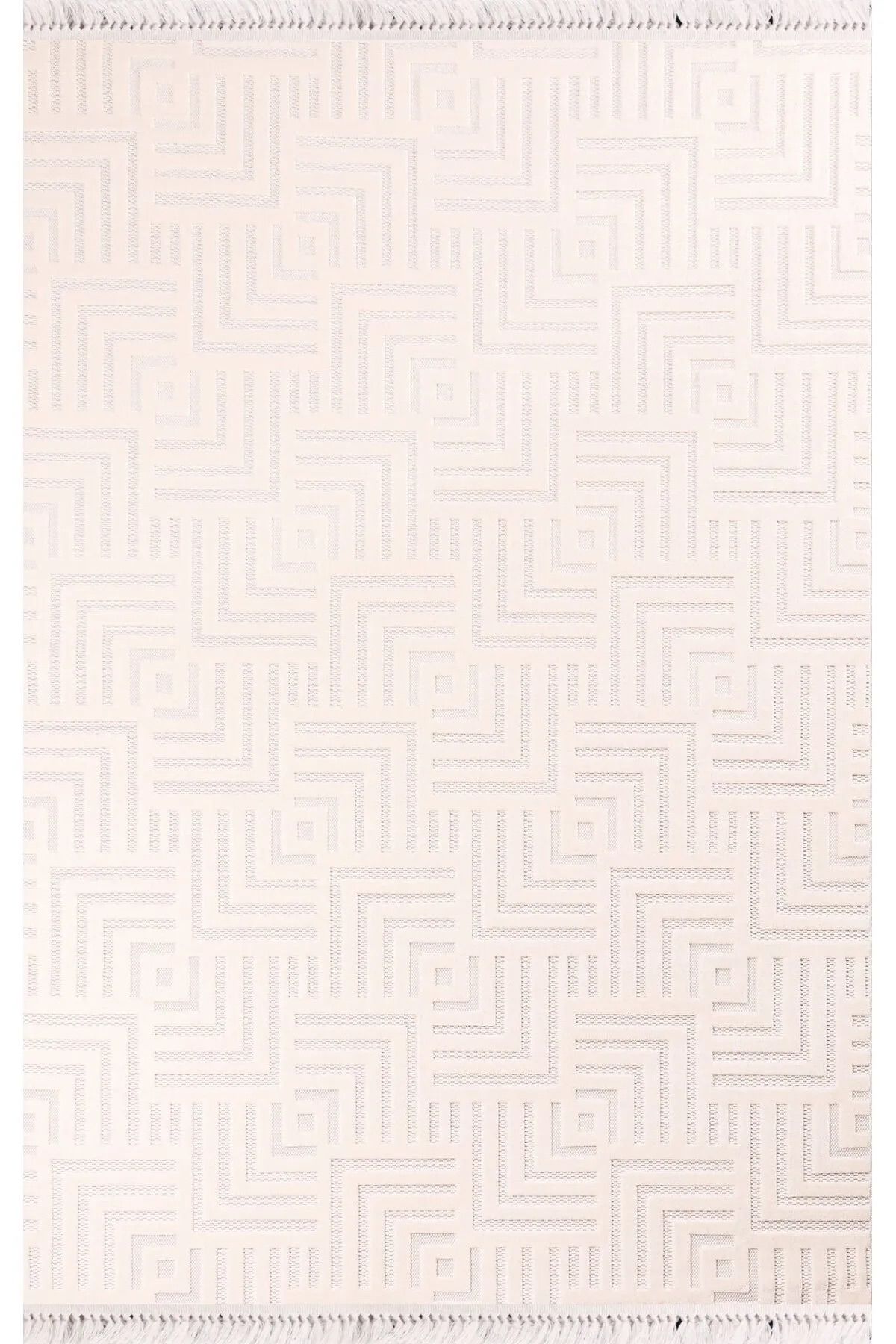 Nexus Halı Torino 1005A Beyaz Polyester Sisal İplik Saçaklı Modern Şık Dokuma Taban Halı