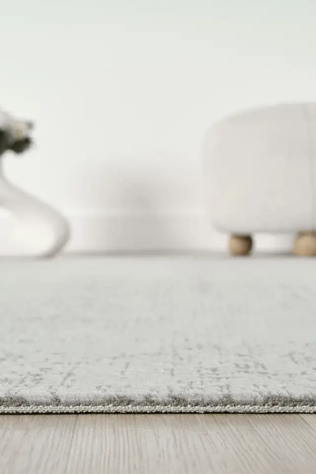 Seyran Halı İmaj 8080 Gri Akrilik Modern Saçaklı Dokuma Taban Halı