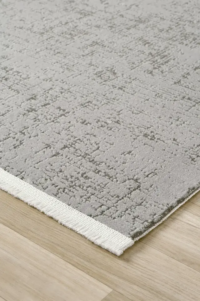 Seyran Halı İmaj 8080 Gri Akrilik Modern Saçaklı Dokuma Taban Halı