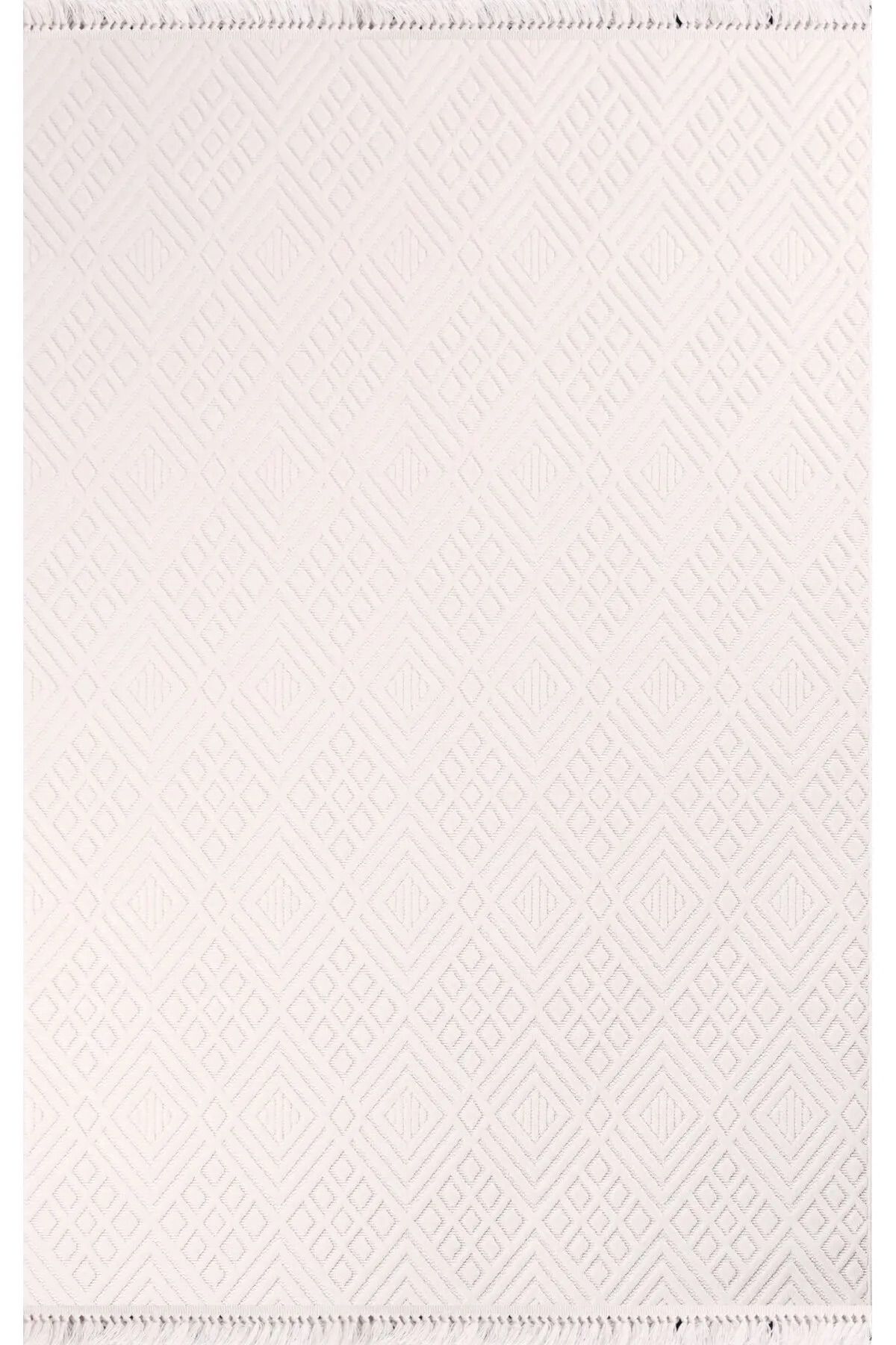 Nexus Halı Torino 1540A Beyaz Polyester Sisal İplik Saçaklı Modern Şık Dokuma Taban Halı