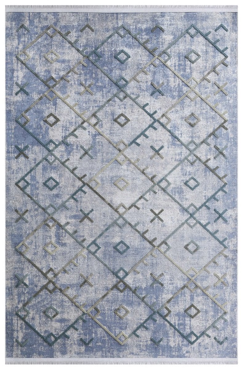Louis Casa Halı Nakkaş 5022B Modern Saçaklı Kaymaz Taban Kilim