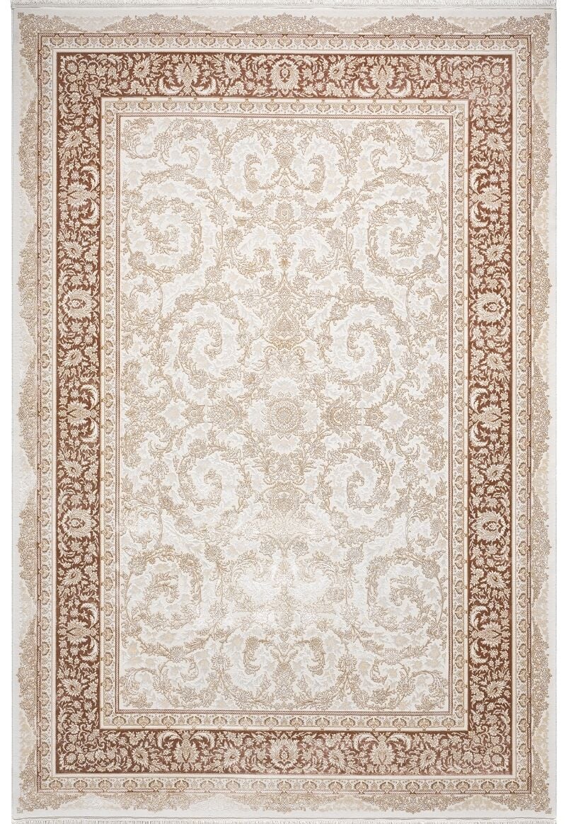 Elexus Halı Amor 4034 Krem Kahve Yüksek Kalite Modern Şık Halı