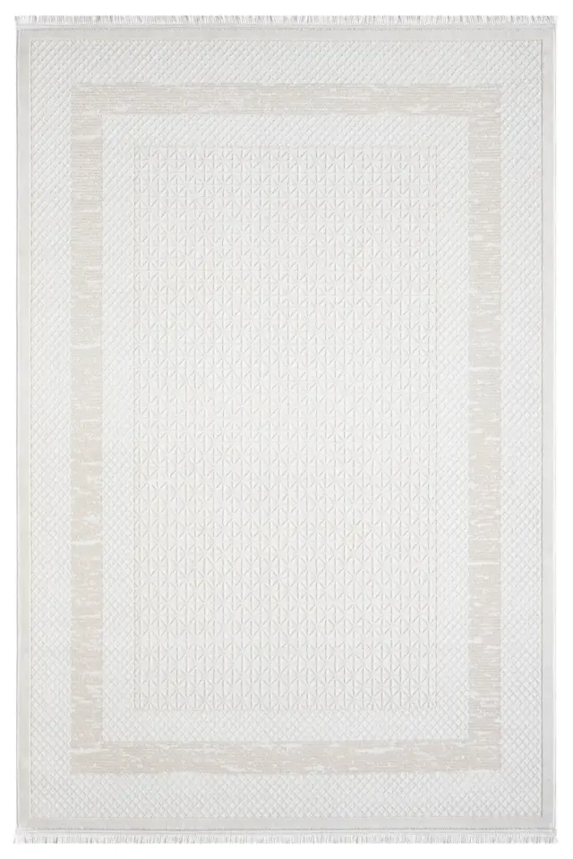 Seyran Halı Vista 5111 Bej Akrilik Çerçeveli Yüksek Kaliteli Yumuşak Dokulu Şık Halı