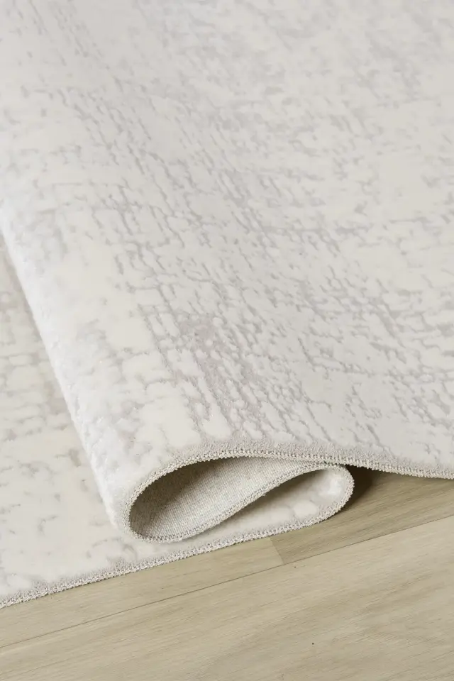 Seyran Halı İmaj 8080 Krem Gri Akrilik Modern Saçaklı Dokuma Taban Halı