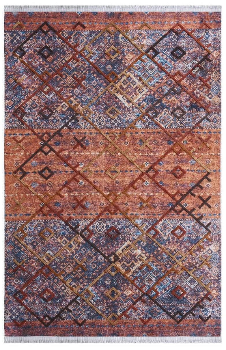Louis Casa Halı Nakkaş 5023A Modern Saçaklı Kaymaz Taban Kilim
