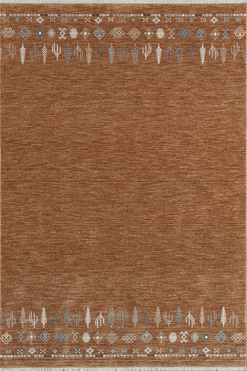 Royal Halı Armonika YT03D Kahve Yumuşak Dokulu Modern Etnik Halı