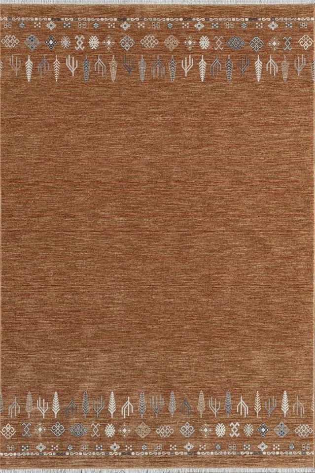 Royal Halı Armonika YT03D Kahve Yumuşak Dokulu Modern Etnik Halı